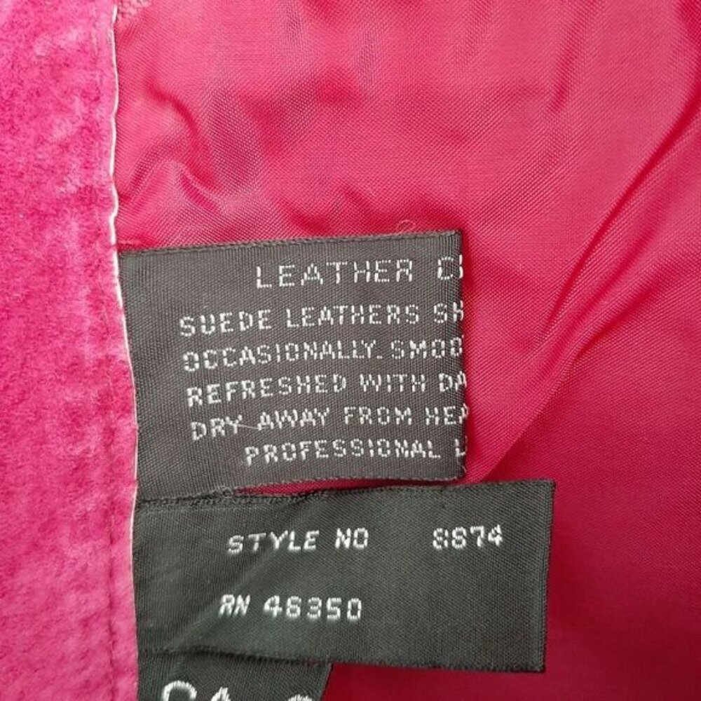 Vintage J WALDEN 100% Genuine Suede Leather Pencil Mini Skirt Pink Sz S - Picture 14 of 16